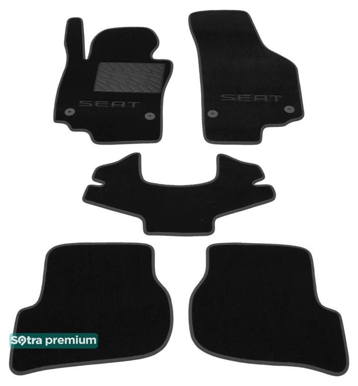 Sotra 07223-CH-BLACK Interior mats Sotra two-layer black for Seat Leon (2005-2012), set 07223CHBLACK