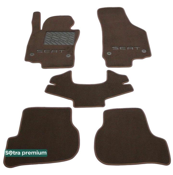 Sotra 07223-CH-CHOCO Interior mats Sotra two-layer brown for Seat Leon (2005-2012), set 07223CHCHOCO