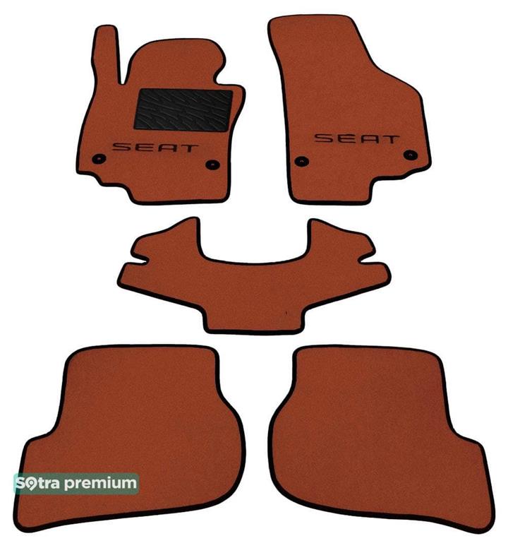 Sotra 07223-CH-TERRA Interior mats Sotra two-layer terracotta for Seat Leon (2005-2012), set 07223CHTERRA