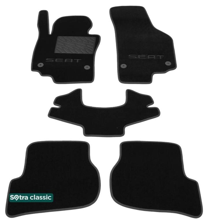 Sotra 07223-GD-BLACK Interior mats Sotra two-layer black for Seat Leon (2005-2012), set 07223GDBLACK