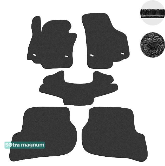 Sotra 07223-MG15-BLACK Interior mats Sotra two-layer black for Seat Leon (2005-2012), set 07223MG15BLACK