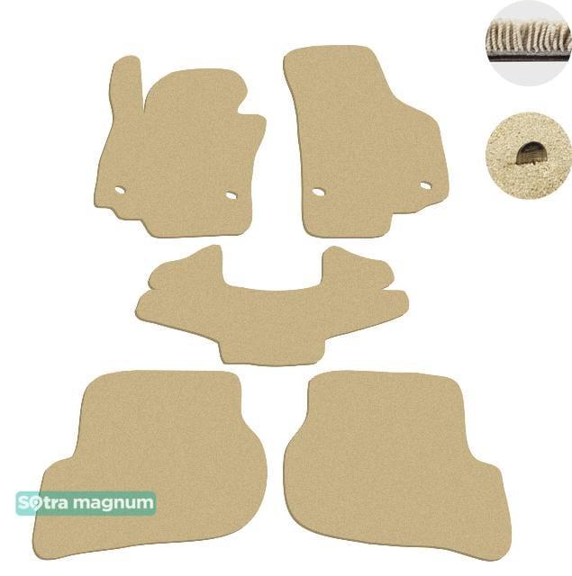 Sotra 07223-MG20-BEIGE Interior mats Sotra two-layer beige for Seat Leon (2005-2012), set 07223MG20BEIGE