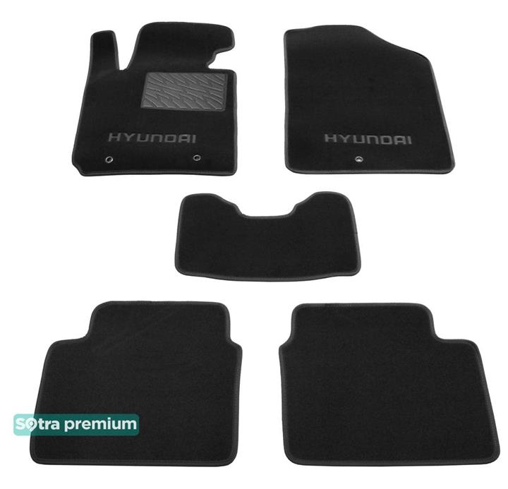 Sotra 07228-CH-BLACK Interior mats Sotra two-layer black for Hyundai Veloster (2011-), set 07228CHBLACK