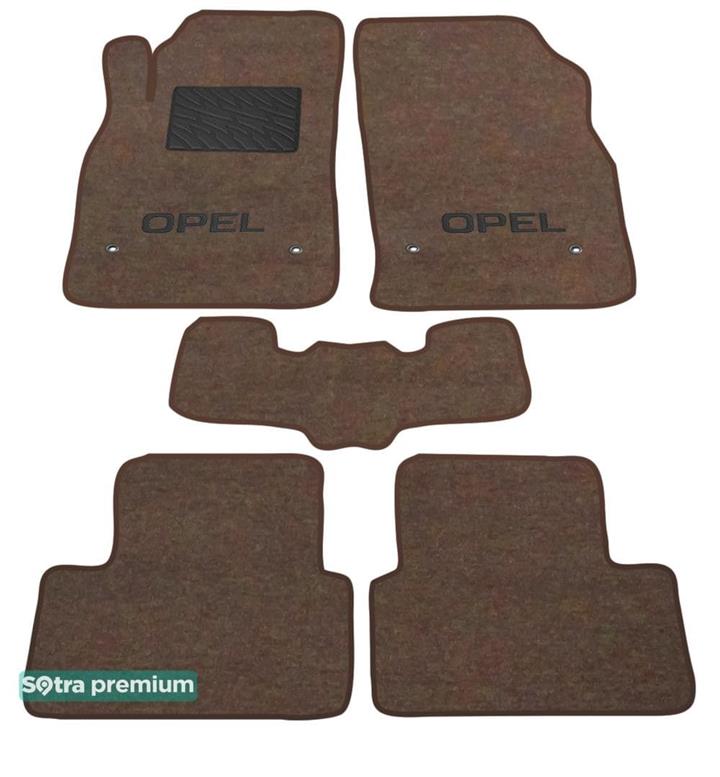 Sotra 07234-CH-CHOCO Interior mats Sotra two-layer brown for Opel Astra j (2010-2015), set 07234CHCHOCO