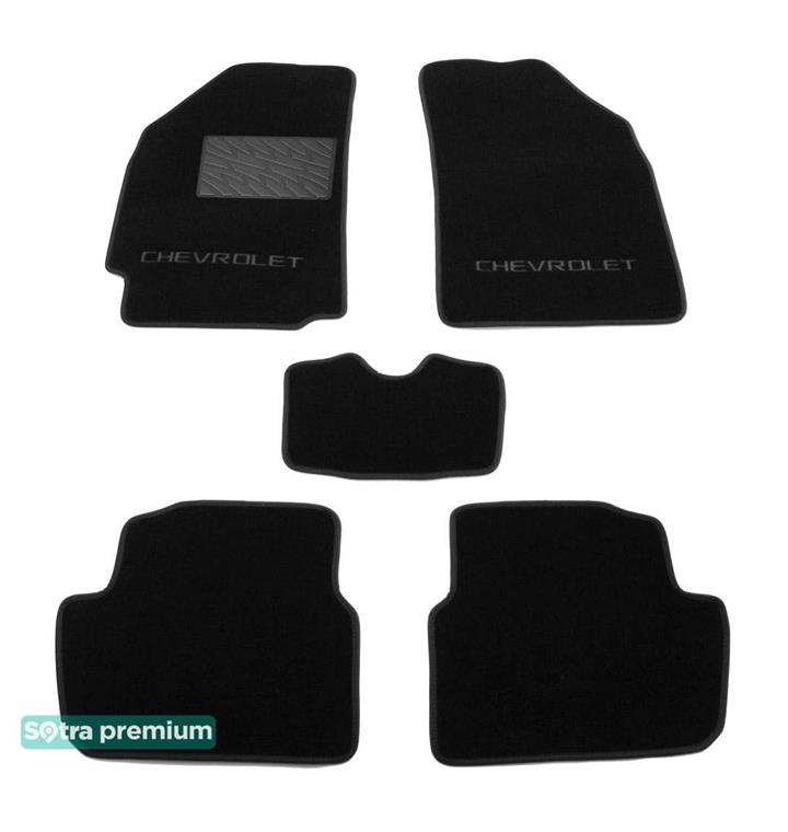 Sotra 07248-CH-BLACK Interior mats Sotra two-layer black for Chevrolet Spark (2009-2015), set 07248CHBLACK