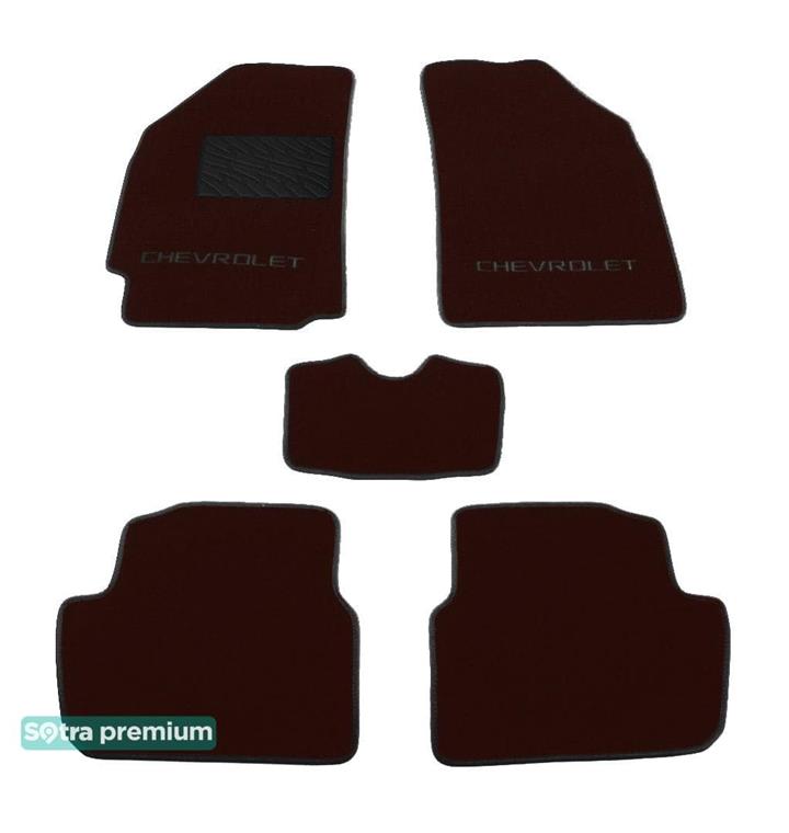 Sotra 07248-CH-CHOCO Interior mats Sotra two-layer brown for Chevrolet Spark (2009-2015), set 07248CHCHOCO
