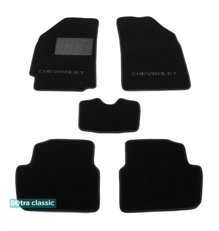 Sotra 07248-GD-BLACK Interior mats Sotra two-layer black for Chevrolet Spark (2009-2015), set 07248GDBLACK