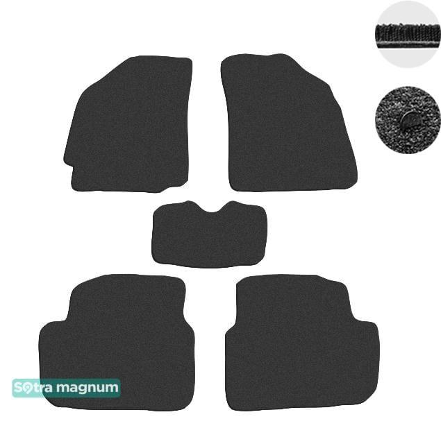 Sotra 07248-MG15-BLACK Interior mats Sotra two-layer black for Chevrolet Spark (2009-2015), set 07248MG15BLACK