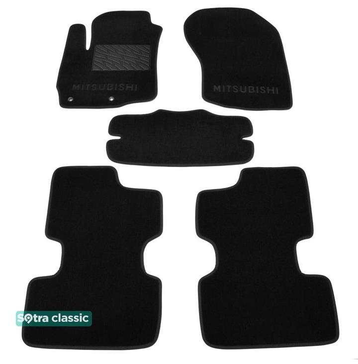 Sotra 07259-GD-BLACK Interior mats Sotra two-layer black for Mitsubishi Asx (2010-), set 07259GDBLACK