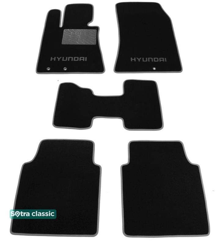 Sotra 07265-GD-BLACK Interior mats Sotra two-layer black for Hyundai Equus (2009-2012), set 07265GDBLACK