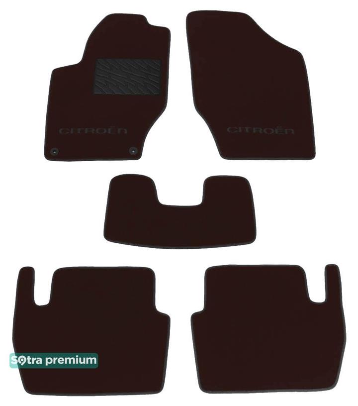 Sotra 07274-CH-CHOCO Interior mats Sotra two-layer brown for Citroen C4 (2010-), set 07274CHCHOCO