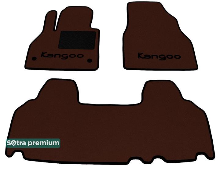Sotra 07278-CH-CHOCO Interior mats Sotra two-layer brown for Renault Kangoo (2008-), set 07278CHCHOCO