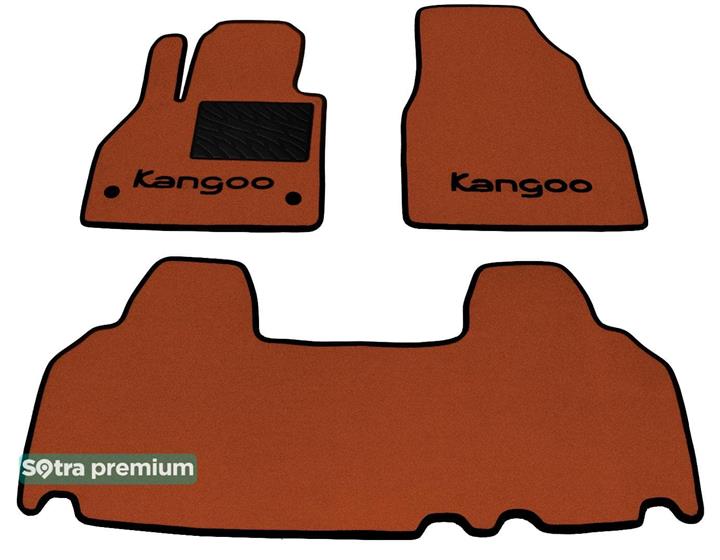 Sotra 07278-CH-TERRA Interior mats Sotra two-layer terracotta for Renault Kangoo (2008-), set 07278CHTERRA
