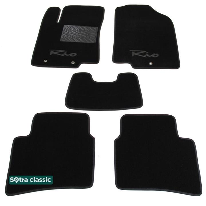 Sotra 07291-GD-BLACK Interior mats Sotra two-layer black for KIA Rio (2011-), set 07291GDBLACK