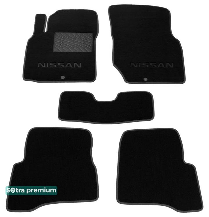 Sotra 07298-CH-BLACK Interior mats Sotra two-layer black for Nissan Almera classic (2006-2013), set 07298CHBLACK