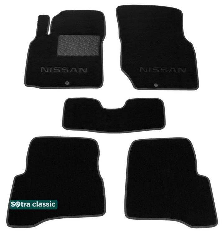 Sotra 07298-GD-BLACK Interior mats Sotra two-layer black for Nissan Almera classic (2006-2013), set 07298GDBLACK
