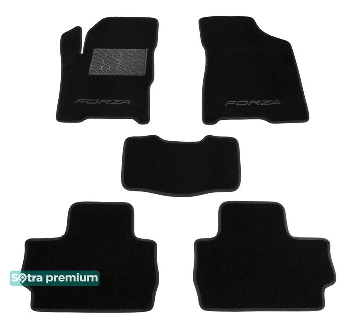 Sotra 07302-CH-BLACK Interior mats Sotra two-layer black for Chery A13 (2011-), set 07302CHBLACK
