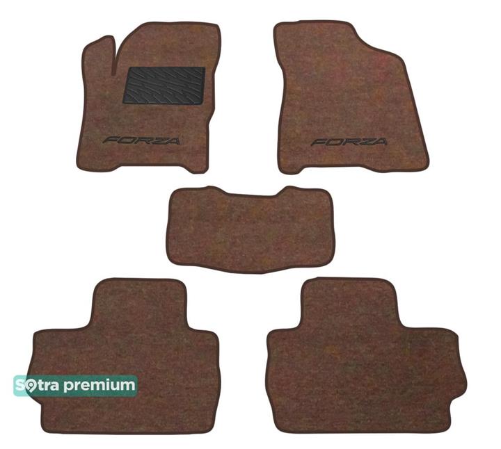 Sotra 07302-CH-CHOCO Interior mats Sotra two-layer brown for Chery A13 (2011-), set 07302CHCHOCO