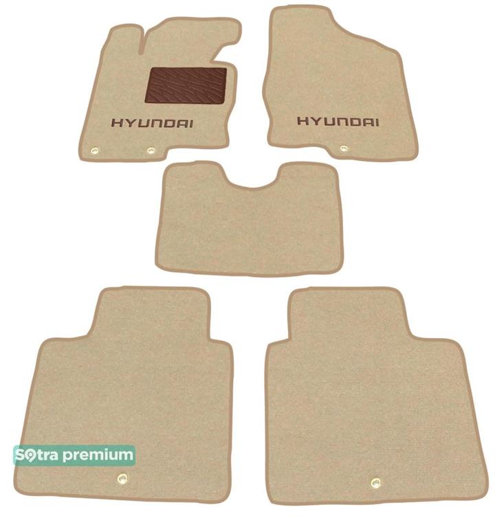 Sotra 07307-CH-BEIGE Interior mats Sotra two-layer beige for Hyundai Grandeur (2011-2017), set 07307CHBEIGE