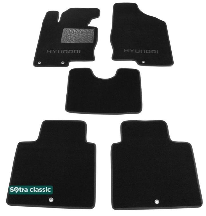 Sotra 07307-GD-BLACK Interior mats Sotra two-layer black for Hyundai Grandeur (2011-2017), set 07307GDBLACK