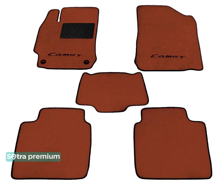 Sotra 07308-CH-TERRA Interior mats Sotra two-layer terracotta for Toyota Camry (2011-2014), set 07308CHTERRA
