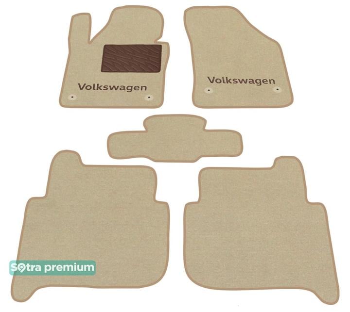 Sotra 07335-CH-BEIGE Interior mats Sotra two-layer beige for Volkswagen Touran (2010-2015), set 07335CHBEIGE