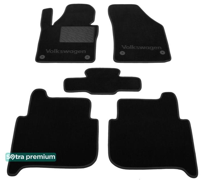 Sotra 07335-CH-BLACK Interior mats Sotra two-layer black for Volkswagen Touran (2010-2015), set 07335CHBLACK