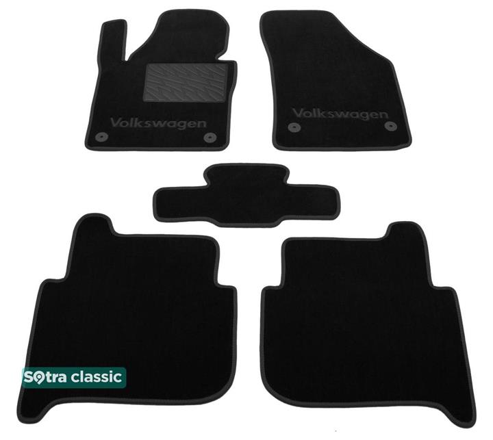 Sotra 07335-GD-BLACK Interior mats Sotra two-layer black for Volkswagen Touran (2010-2015), set 07335GDBLACK