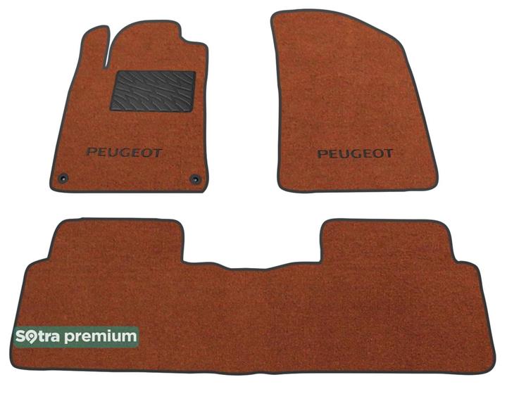 Sotra 07362-CH-TERRA Interior mats Sotra two-layer terracotta for Peugeot 508 (2011-), set 07362CHTERRA