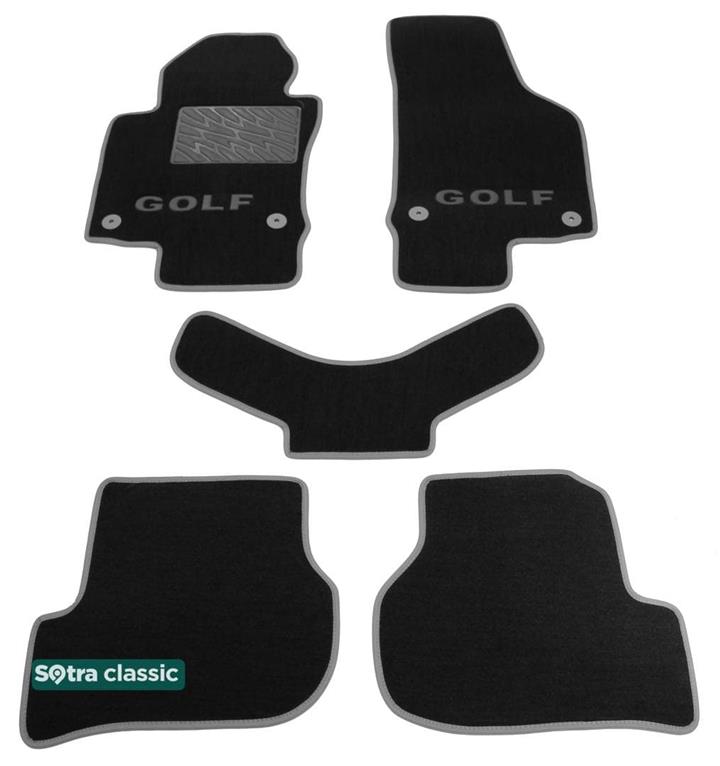 Sotra 07364-GD-BLACK Interior mats Sotra Two-layer black for Volkswagen Golf/Scirocco, set 07364GDBLACK