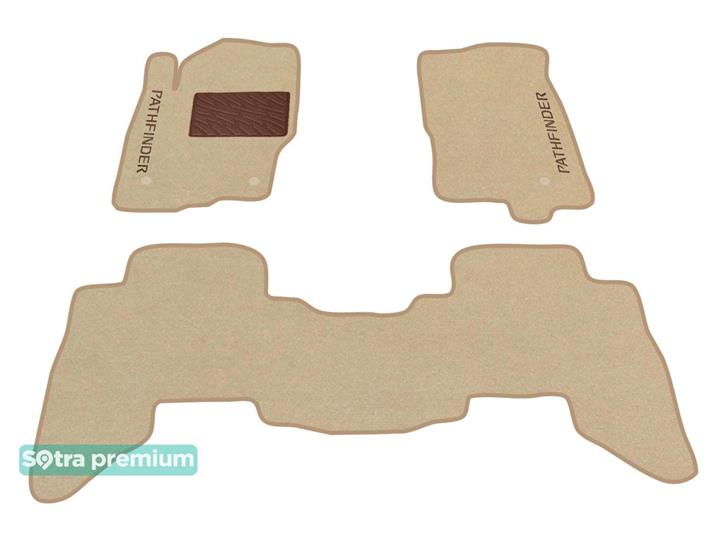 Sotra 07377-CH-BEIGE Interior mats Sotra two-layer beige for Nissan Pathfinder (2011-2014), set 07377CHBEIGE