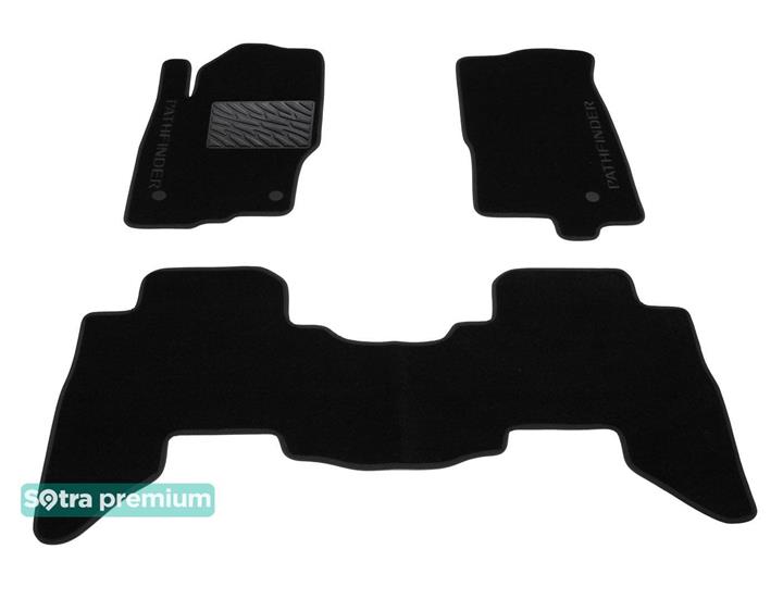 Sotra 07377-CH-BLACK Interior mats Sotra two-layer black for Nissan Pathfinder (2011-2014), set 07377CHBLACK