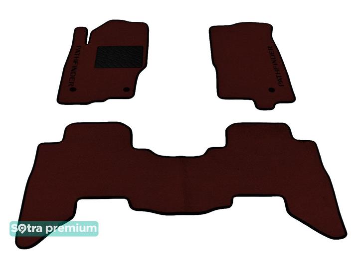 Sotra 07377-CH-CHOCO Interior mats Sotra two-layer brown for Nissan Pathfinder (2011-2014), set 07377CHCHOCO