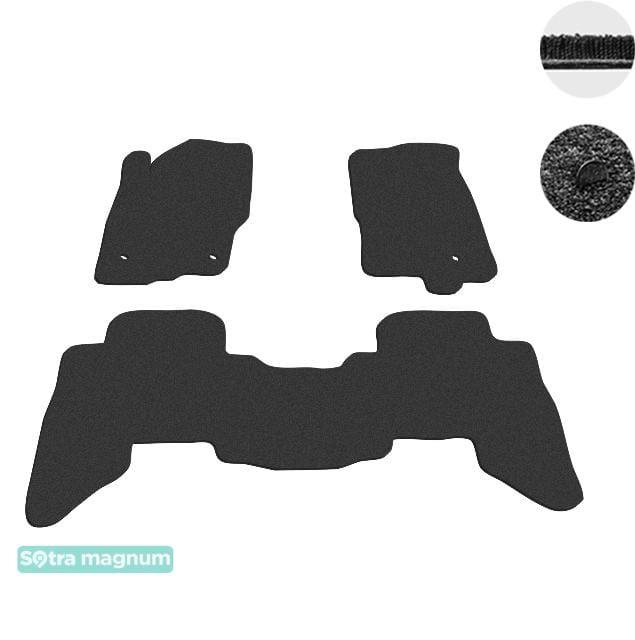 Sotra 07377-MG15-BLACK Interior mats Sotra two-layer black for Nissan Pathfinder (2011-2014), set 07377MG15BLACK