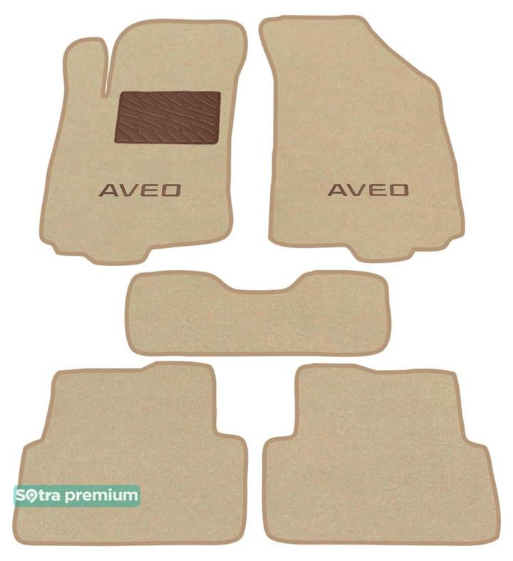 Sotra 07381-CH-BEIGE Interior mats Sotra two-layer beige for Chevrolet Aveo (2011-), set 07381CHBEIGE