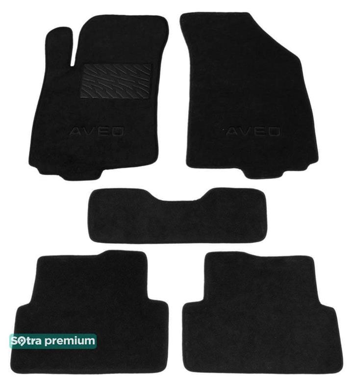 Sotra 07381-CH-BLACK Interior mats Sotra two-layer black for Chevrolet Aveo (2011-), set 07381CHBLACK