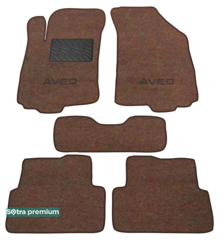 Sotra 07381-CH-CHOCO Interior mats Sotra two-layer brown for Chevrolet Aveo (2011-), set 07381CHCHOCO