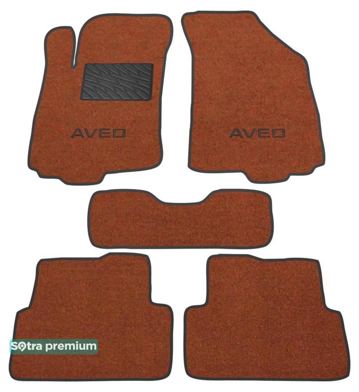 Sotra 07381-CH-TERRA Interior mats Sotra two-layer terracotta for Chevrolet Aveo (2011-), set 07381CHTERRA