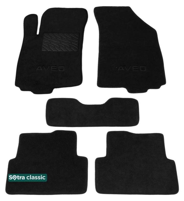 Sotra 07381-GD-BLACK Interior mats Sotra two-layer black for Chevrolet Aveo (2011-), set 07381GDBLACK
