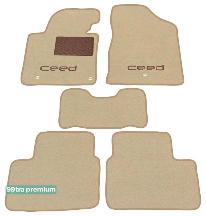 Sotra 07401-CH-BEIGE Interior mats Sotra two-layer beige for KIA Cee'd (2012-), set 07401CHBEIGE