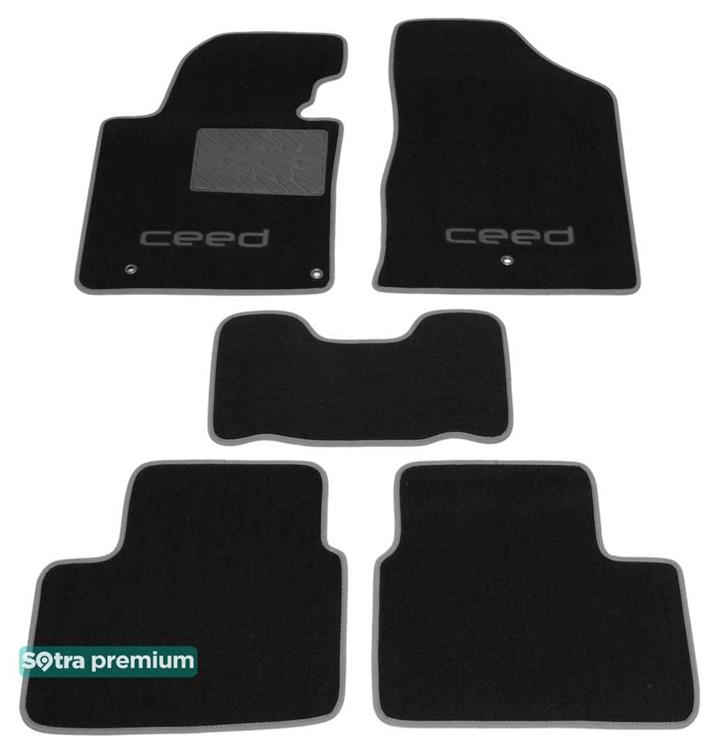 Sotra 07401-CH-BLACK Interior mats Sotra two-layer black for KIA Cee'd (2012-), set 07401CHBLACK