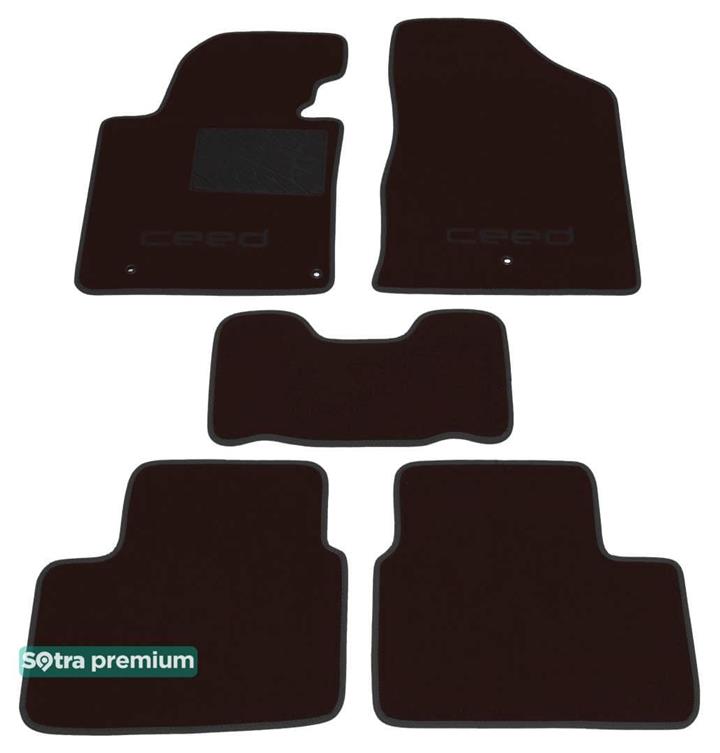 Sotra 07401-CH-CHOCO Interior mats Sotra two-layer brown for KIA Cee'd (2012-), set 07401CHCHOCO