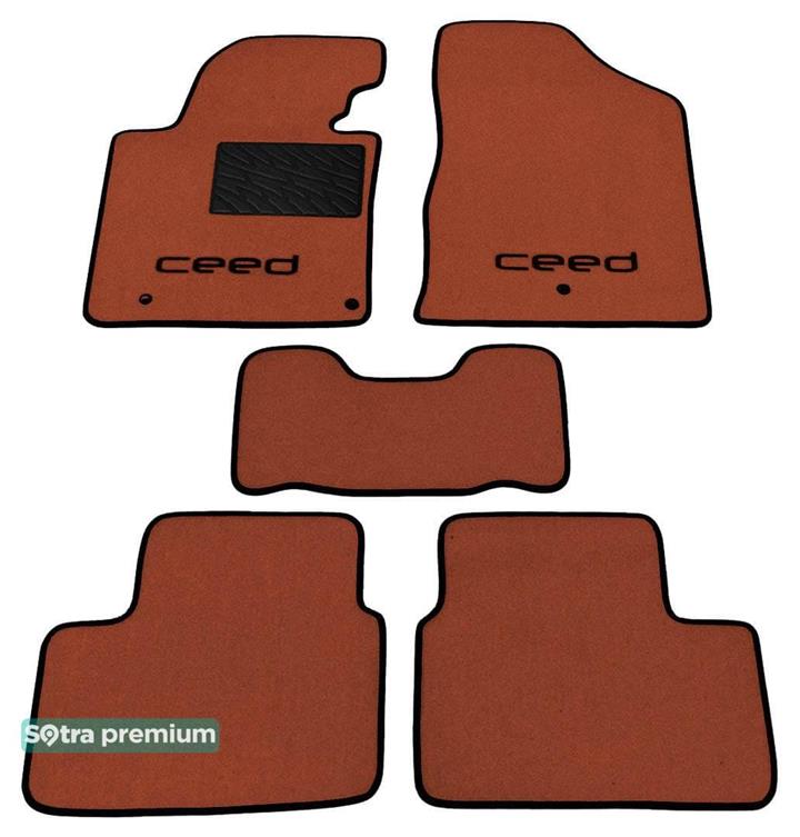 Sotra 07401-CH-TERRA Interior mats Sotra two-layer terracotta for KIA Cee'd (2012-), set 07401CHTERRA