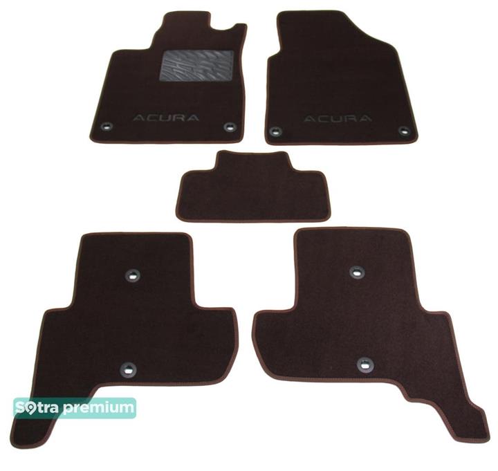 Sotra 07416-CH-CHOCO Interior mats Sotra two-layer brown for Acura Zdx (2009-2013), set 07416CHCHOCO