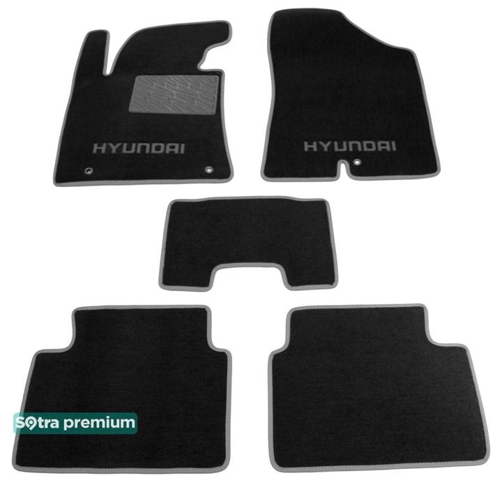 Sotra 07424-CH-BLACK Interior mats Sotra two-layer black for Hyundai I30 (2012-2016), set 07424CHBLACK