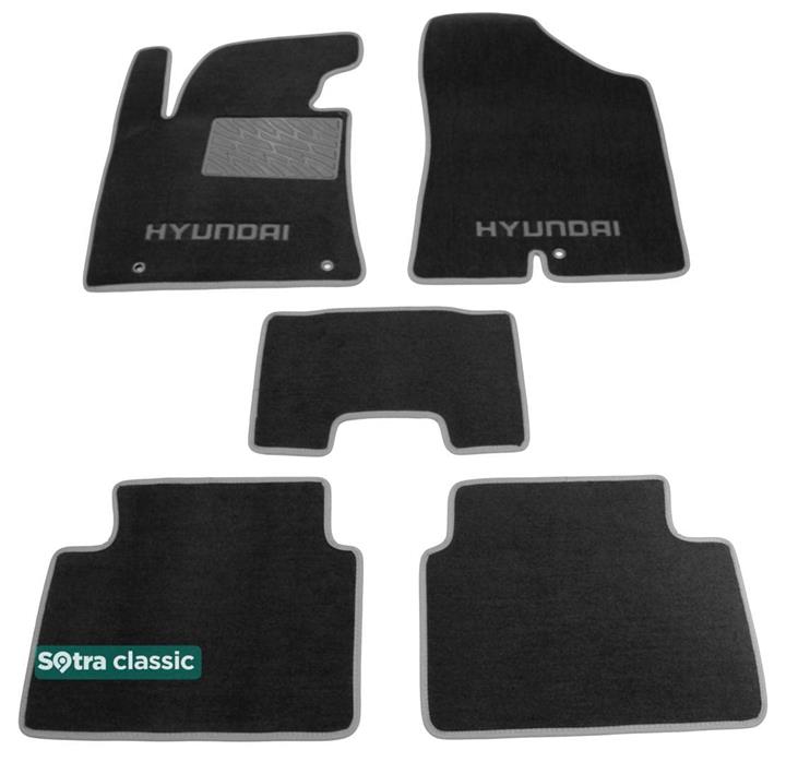 Sotra 07424-GD-BLACK Interior mats Sotra two-layer black for Hyundai I30 (2012-2016), set 07424GDBLACK
