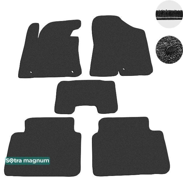 Sotra 07424-MG15-BLACK Interior mats Sotra two-layer black for Hyundai I30 (2012-2016), set 07424MG15BLACK