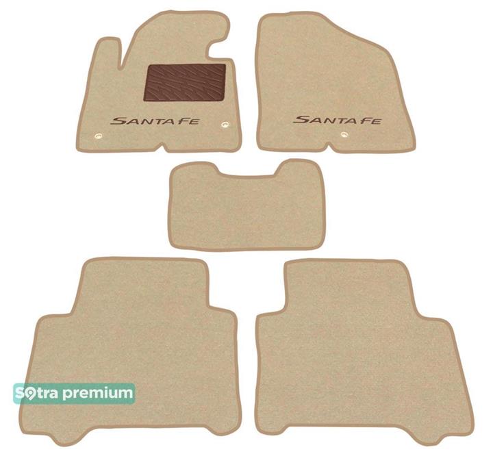 Sotra 07436-CH-BEIGE Interior mats Sotra two-layer beige for Hyundai Santa fe (2013-), set 07436CHBEIGE