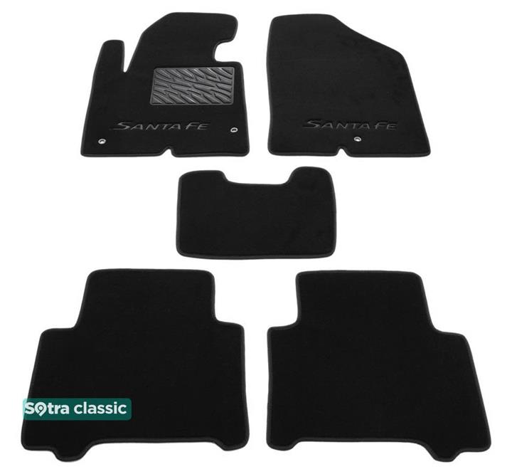 Sotra 07436-GD-BLACK Interior mats Sotra two-layer black for Hyundai Santa fe (2013-), set 07436GDBLACK