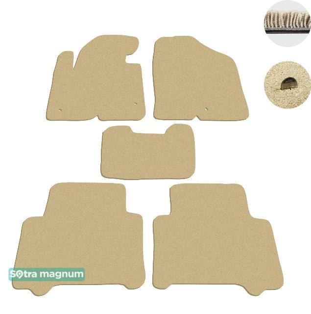 Sotra 07436-MG20-BEIGE Interior mats Sotra two-layer beige for Hyundai Santa fe (2013-), set 07436MG20BEIGE